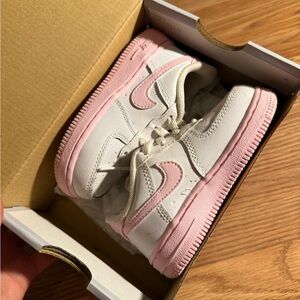 Nike Kids White and Pink Sneakers